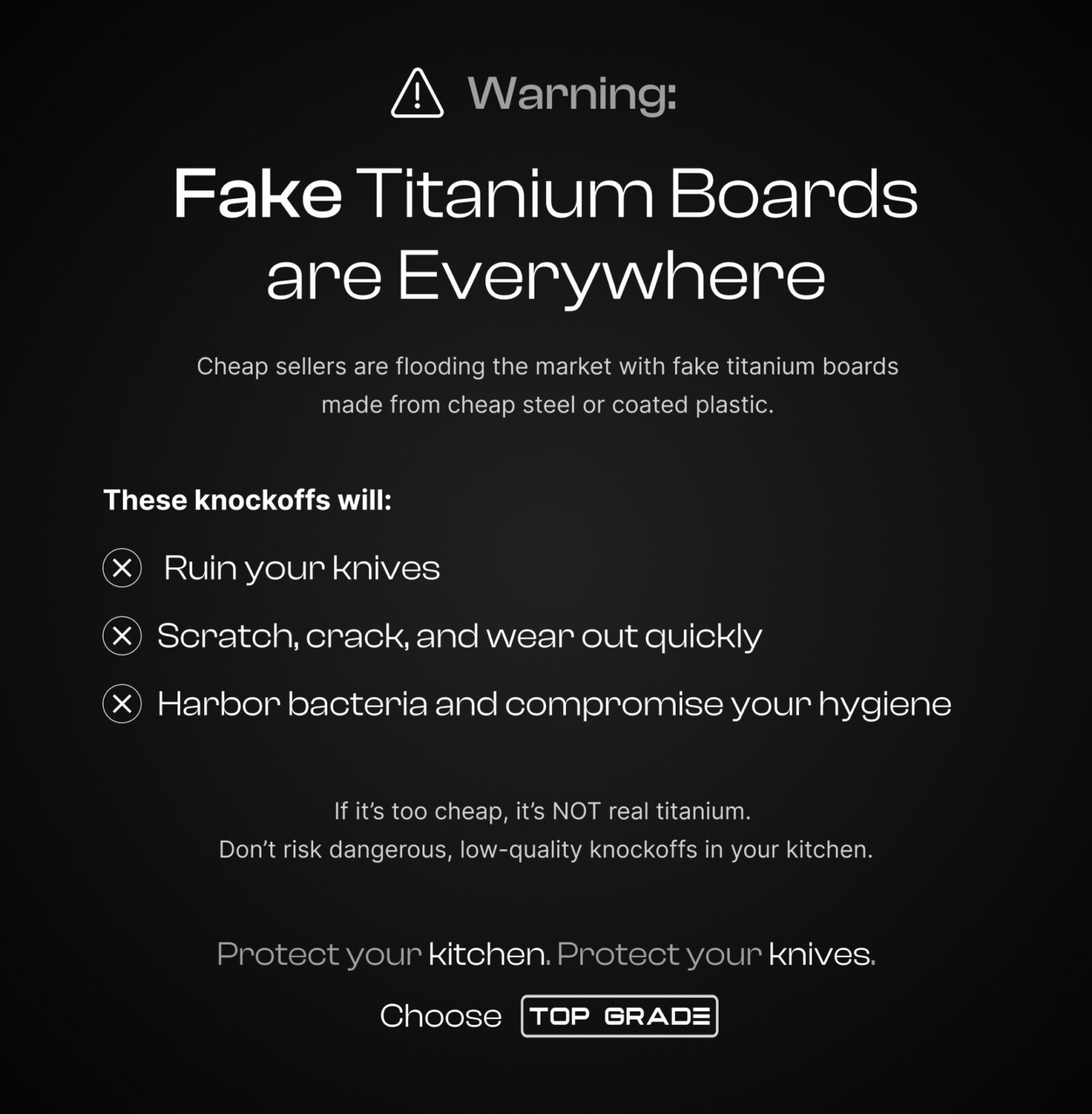 100% Titanium Top Grade Cutting Board